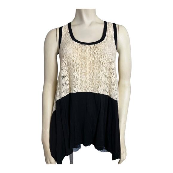 Valija Open Lace Tank Top Boho Blouse Shirt Cottage Indie Fairy Festival Hippie - Picture 1 of 7